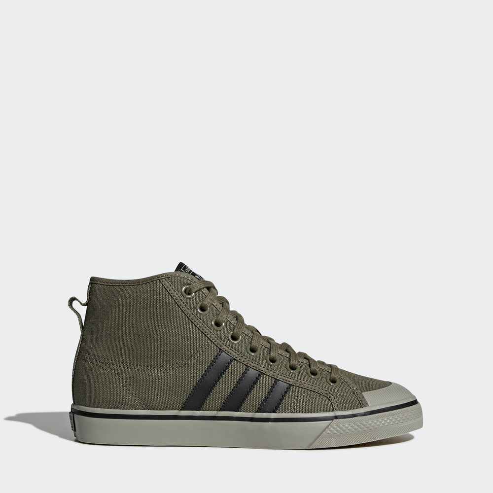 Adidas Nizza Hi - Originals γυναικεια - Ελιά/Μαυρα/Μπεζ,Μέγεθος: EU 36 – 54 2/3 (180HNYCI)